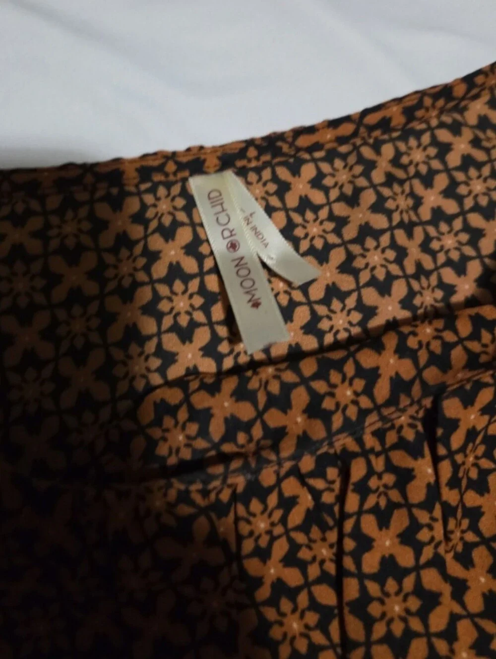 Moon orchard women's large orange patterned blouse #30